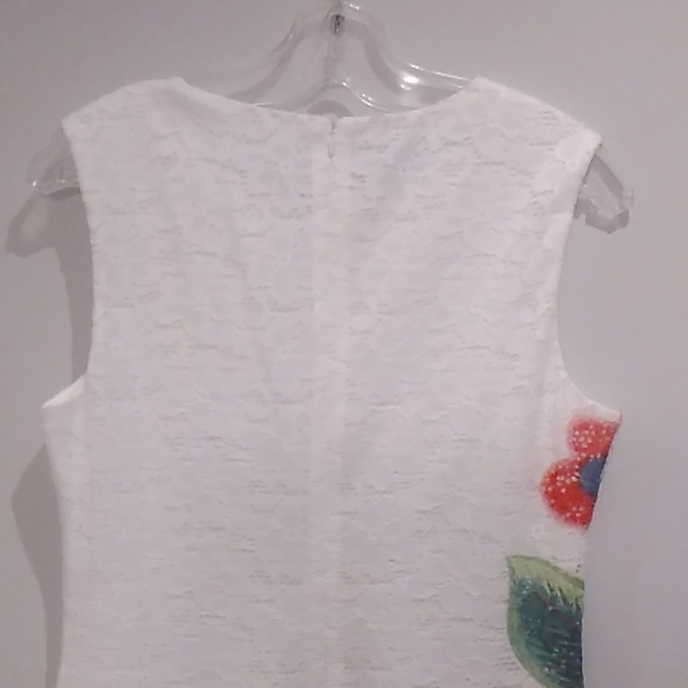 Desigual White Dress with Red and Blue Floral Accents - Picture 6 of 14